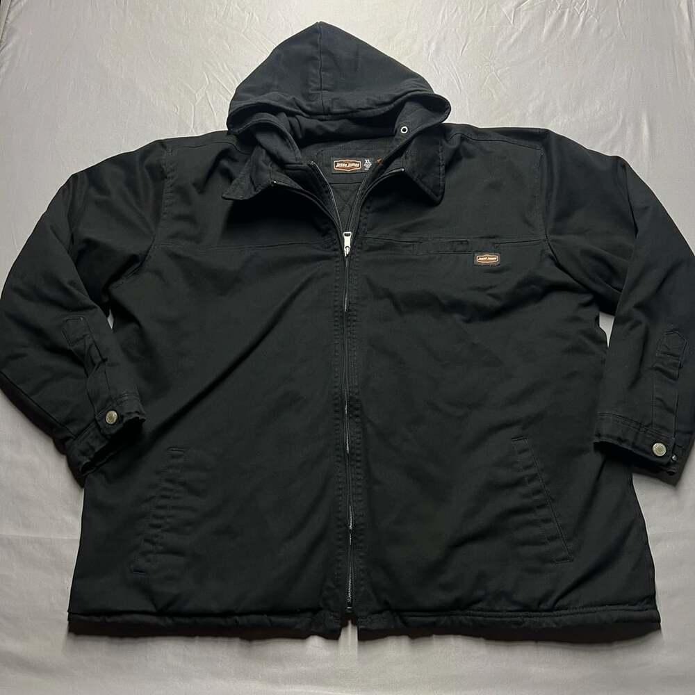 Jesse James Industrial Work Wear Quilted Zip Jacket Size XL Black